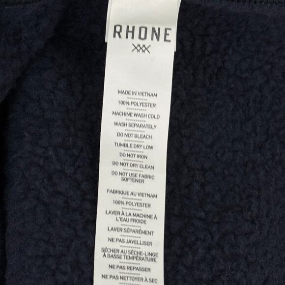 Rhone Fleece Vest Men XL Athletic Performance Full Zip Warm Layer Navy Blue NEW - Picture 7 of 10